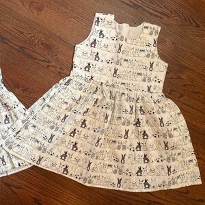 Charming White and Black Girl’s Bunny Dress